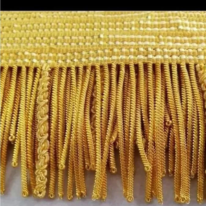 Frange en fil de métal doré de haute qualité pour la décoration de vêtements, frange en fil de métal doré pour une couture élégante - Product Image 6