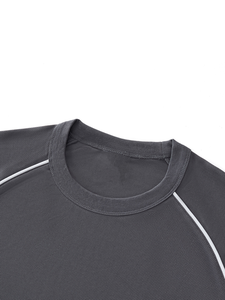 Custom Logo Hiking Outdoor Knitted Sporty Oversized Mesh Tee Quick Dry Gym Training Blank Contrast Panel Embroidery T-<b>Shirt</b> - Product Image 4