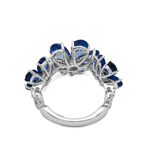 Flower Shape Sapphire <b>Cocktail</b> <b>Ring</b> Women's Luxury Fine Jewelry Party <b>Rings</b> - Product Image 4