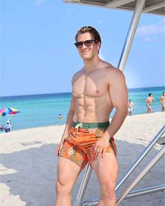 Shorts de bain pour hommes à séchage rapide, imprimé floral, vêtements de plage légers, respirants, résistants à l'eau, tissu tissé, cordon élastique - Product Image 3