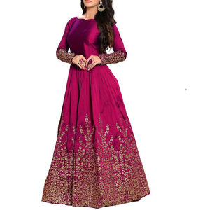 Lehenga Choli rose pour femme, broderie dorée, longueur ras du sol, tenue traditionnelle indienne pour mariage, protection solaire toutes saisons - Product Image 1