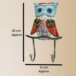 Hot <b>Sale</b> Single Owl Design Wall Hanger with 2 Hooks <b>for</b> Entryways and Offices Perfect Diwali Gift at Best Price - Product Image 2