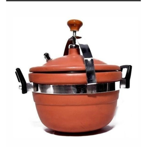 Casserole à pression écologique anti-explosion avec couvercle en verre, grande capacité, compatible gaz et induction, construction en argile, sans revêtement intérieur - Product Image 3