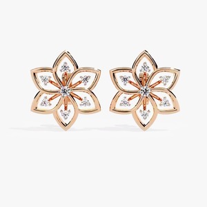 High Quality Lab Created Diamond Stud <b>Earrings</b> 14K Gold Setting Elegant Sparkling Jewelry Women Bridal Available In Bulk Quality - Product Image 4