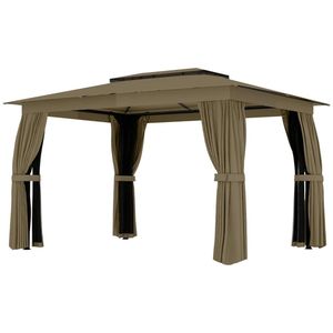 Pergola e Gazebo da Esterno Color Khaki con Tetto Morbido e Tende - Categoria Prodotti - Product Image 5
