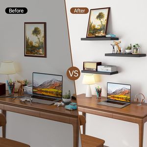 Mensole in Legno Rustico da Parete per Bagno, Camera da Letto, Soggiorno e Cucina, per Stoccaggio e Decorazione - Product Image 6