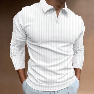 Polo Ligero de Punto 100% Algodón para Hombre, Nuevo Estilo, Camiseta de Punto de Manga Larga de Alta Calidad para Hombre - Product Image 6