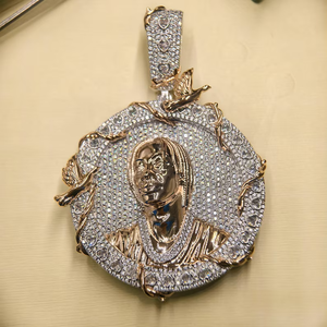 Starspire Jewels Pendentif Lettre Personnalisée Hip Hop pour Hommes, en Argent Sterling 925 Plaqué Or, Moissanite VVS Taille Brillant, Sertie à Griffes, pour Soirée - Product Image 6