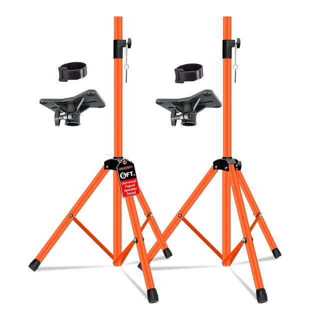 Heavy-Duty 72-Inch Adjustable Floor Speaker Stand DJ Studio Monitor Pole Mount SS HD 2PK ORG WOB Pair Musical Instruments
