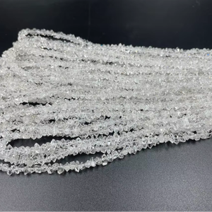 Perles de pierres précieuses en quartz diamant Herkimer blanc clair AAA+ naturel, pépites brutes de 16 pouces pour bagues de mariage et de fiançailles - Product Image 1
