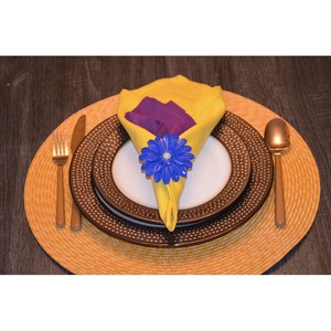 Flower Shape Plastic Napkin Ring <b>Table</b> Decoration Party Accessory Yellow Purple Blue Design - Product Image 1