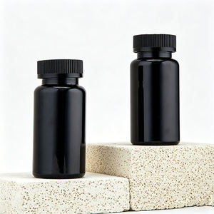 Bouteille en PET écologique 100% PET de forme ronde, 150 CC, AMBRÉ FONCÉ, FINITION COL 38-400 - Product Image 1
