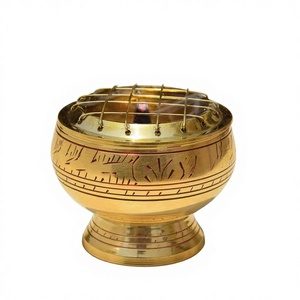Quemador de incienso de carbón de latón para parrilla |   Quemador de Loban Dhoop |   Portafragancias Tradicional para el Hogar |   Artículos Religiosos Hechos a Mano para el Verano - Product Image 1