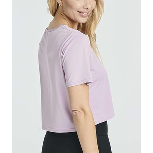 T-shirt court oversize basique pour femme en coton, coupe ample, manches courtes, style décontracté streetwear, logo personnalisé - Product Image 4