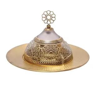 Exclusivo Plato de Metal Hecho a Mano para Servir Dátiles en Ramadán, Lujoso Plato para Servir Frutos Secos, Apto para Microondas, para Fiestas de Iftar - Product Image 5
