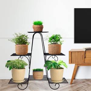 Soporte de Hierro Premium para Plantas, Decoración de Esquinas de Sala de Estar y Exhibición en Balcón/Jardín, para un Estilo Moderno en el Hogar - Product Image 4