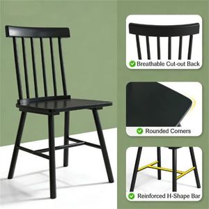 Due sedie da pranzo nere per cucina o soggiorno, un set - Product Image 2