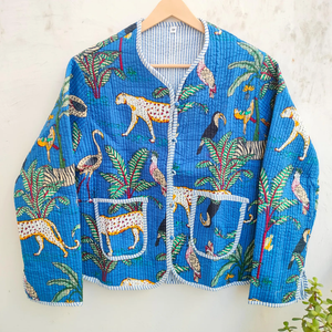 Chaqueta Acolchada de Algodón Tejido con Estampado de Selva y Bordado, Ecológica, Suave y Transpirable para Mujer, Venta Caliente 2026 - Product Image 1