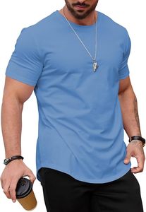 เสื้อยืดคอกลมแขนสั้นผู้ชาย สีพื้น ผ้าเจอร์ซีย์ลำลอง ทรงปกติ ผ้าฝ้ายถัก 100% ย้อมสีพื้น ดีไซน์เรียบง่าย แห้งเร็ว - Product Image 4