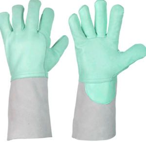 Guantes de Soldador de Cuero Vacuno con Grano Dividido, Resistentes al Calor, para Trabajo Industrial y de Construcción, Protección de Manos, Guantes de Seguridad para Soldadura - Product Image 3