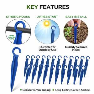 Abrazaderas de soporte para tuberías laterales de riego por goteo de polipropileno tipo C de 16 mm para mangueras de agua en agricultura, granjas, jardines y céspedes. - Product Image 3