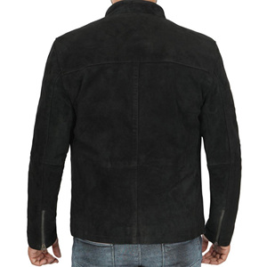Men'sTop Quality Premium Leather Trucker Jacket Suede Leather Premium Soft Touch Fully <b>Lined</b> Black Suede <b>Jeans</b> Style Jacket - Product Image 2