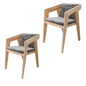 เฟอร์นิเจอร์เก้าอี้ไม้สักพร้อมหมอนอิงสำหรับนั่งในห้องพักโรงแรมวิลล่าห้องนั่งเล่นบ้านดีไซน์ทันสมัย - Product Image 4