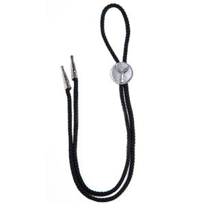 Colgantes metálicos personalizados de estilo vaquero antiguo plateado, lazos bolo occidentales. - Product Image 3