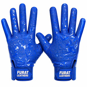 Furat <b>Silicone</b> Full Finger <b>Gloves</b> Black with White Topographic Print Moisture Wicking Non-Slip Outdoor Unisex Hook Loop Closure - Product Image 3