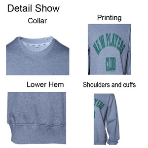 Sweat-shirts à col rond à manches longues et épaules tombantes en coton 100% de haute qualité, 340 GSM, personnalisables avec votre logo, vêtements d'automne - Product Image 5