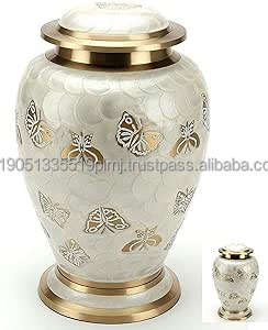 Urnas de cremación grabadas con mariposa de latón personalizadas, recuerdo hecho a mano de alta calidad para cenizas humanas, los mejores suministros funerarios - Product Image 4