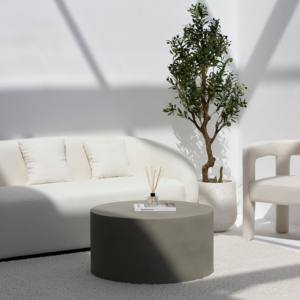 Mesa de Centro de Concreto Verde Oliva Vandana Astra Novara para Interiores de Sala de Estar Moderna - Product Image 6