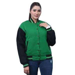 Wholesale <b>Women's</b> Sheep Skin Stand Collar Varsity Jackets Custom Design Breathable OEM Service Available - Product Image 4