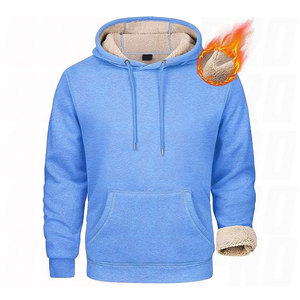Mens Thick Winter Pullover Hoodie With Heavy Sherpa Fleece Lining Soft Comfortable Hooded Sweatshirt With Double Needle Neck - Product Image 6