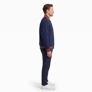 Blouson universitaire personnalisé OEM pour homme, en molleton de coton 400 GSM, coupe minimaliste et ample, style baseball universitaire, vêtement d'extérieur streetwear, fabricant - Product Image 3