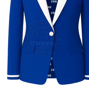 Blazer Cruzado Personalizado para Mujer de la Hermandad Griega Zeta Phi Beta ZBP, Ropa Griega con Logotipo Bordado, Blazers para Mujer - Product Image 4