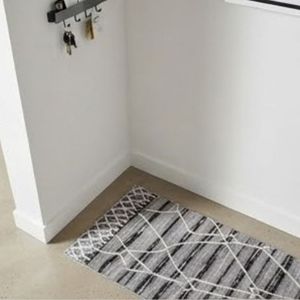 Best Price Modern Geometric Pattern Rectangle Area <b>Rug</b> Gray <b>White</b> Flat Weave Non-Slip Rubber Backing Hallway Use - Product Image 6