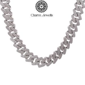 Collier unisexe Charm_Jewells en moissanite et perle d'eau douce, forme boule, coupe brillante, chaîne à maillons géométriques, argent 925, or 14 carats - Product Image 5