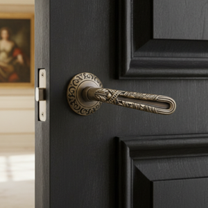 Manija de Puerta Dominus Baro en Bronce Antiguo con Grabado Intrincado, Palanca de Diseño de Lujo para Puertas Interiores, Hogar y Oficina - Product Image 3