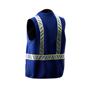 Gilet de reportage en polyester pour journalistes et médias, haute visibilité, réfléchissant, multi-poches, utilitaire, avec porte-badge et poche radio - Product Image 3