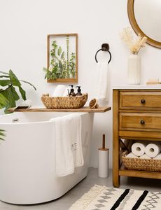 Cestas de Almacenamiento Grandes Tejidas a Mano con Asas de Madera, Cestas de Mimbre de Jacinto de Agua para Organización, Paquete de 2 - Product Image 2