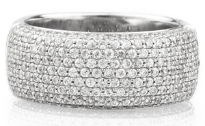 แหวนหมั้นและแต่งงานประดับเพชรเม็ดฝรั่งเศสขนาด14K เพชรสีขาวทองสำหรับปลูกในห้องปฏิบัติการ - Product Image 5