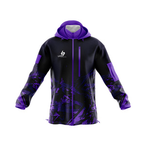 Vestes coupe-vent unisexes personnalisées à capuche, style streetwear printemps, fermeture éclair, écologiques, imperméables, 100% nylon - Product Image 1