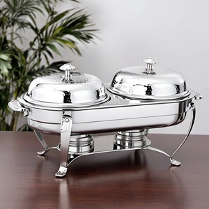 Cazuelas grandes con acabado plateado 2 en 1, perfectas para restaurantes, buffets, bodas y eventos de catering. Venta al por mayor desde India. - Product Image 3
