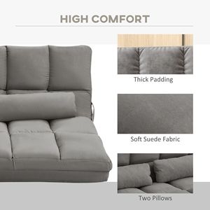 Poltrona Reclinabile Convertibile in Pelle Grigio Scuro, Regolabile e Confortevole, Arredo Soggiorno con Cuscini Rimovibili - Product Image 6