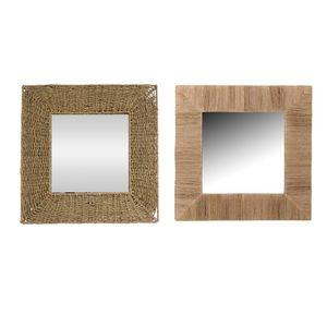 Espejo rectangular de mimbre para montar en la pared, espejo de paja de jacinto de agua para decoración de dormitorio - Product Image 5