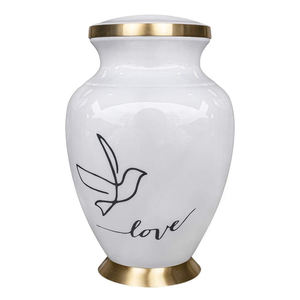 Gold and Cream Brushstrokes Adult or Keepsake <b>Urn</b> <b>Ashes</b> Cremation Weighted <b>Urn</b> Funeral Memorial - Product Image 3