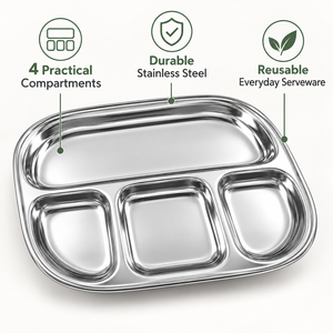 Assiette ovale minimaliste moderne en acier inoxydable, compatible lave-vaisselle, pour restaurant et cantine - Product Image 4