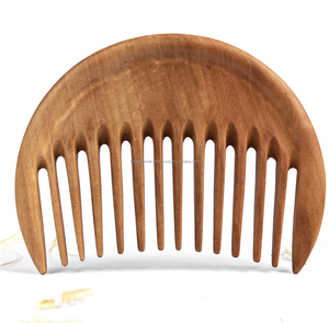 Set de Peine y Cepillo para Barba de Sándalo Natural, Marca Privada, Peine de Madera para Barba, Kit de Barba de la India - Product Image 2