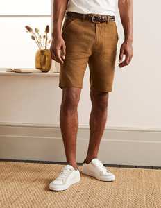 Pantalones Cortos de Algodón de Color Sólido para Hombre, con Bolsillos, Cintura Media, Estilo Casual, Cierre de Botón, Tejido Transpirable - Product Image 3